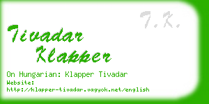 tivadar klapper business card